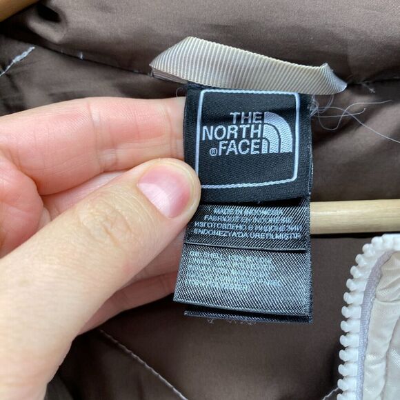 The Norht Face Quilted Jacket Girls XL White Full Zip Down Long Sleeve High Neck - Picture 11 of 15